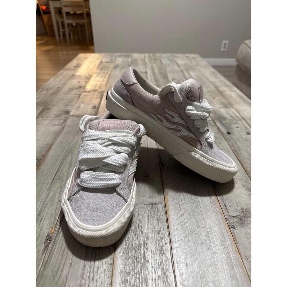 Straye Logan Mauve Lavender Flame Suede Skate Shoes Womens 6.5 Mens 5 Low Top